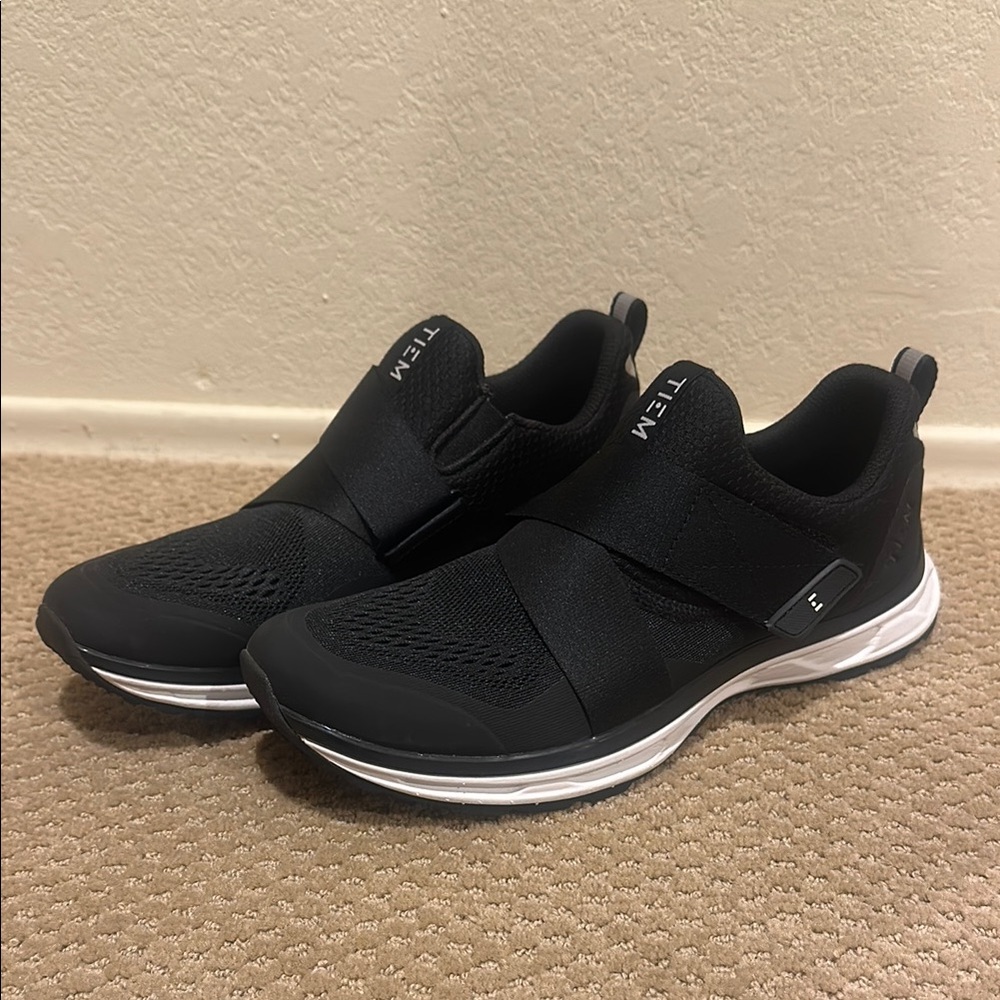 Tiem Cycling/Spin Slip-On Athletic Shoes with Velcro Strap